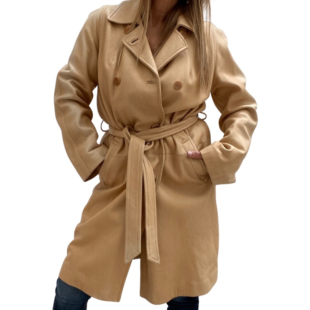 Vintage Donna Karan Leather Trench Coat